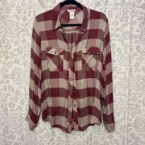 Women’s Wild Moss Button Up Flannel Size Large